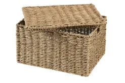 CASA Seagrass Cesta Almacenaje L Con Tapa Natural