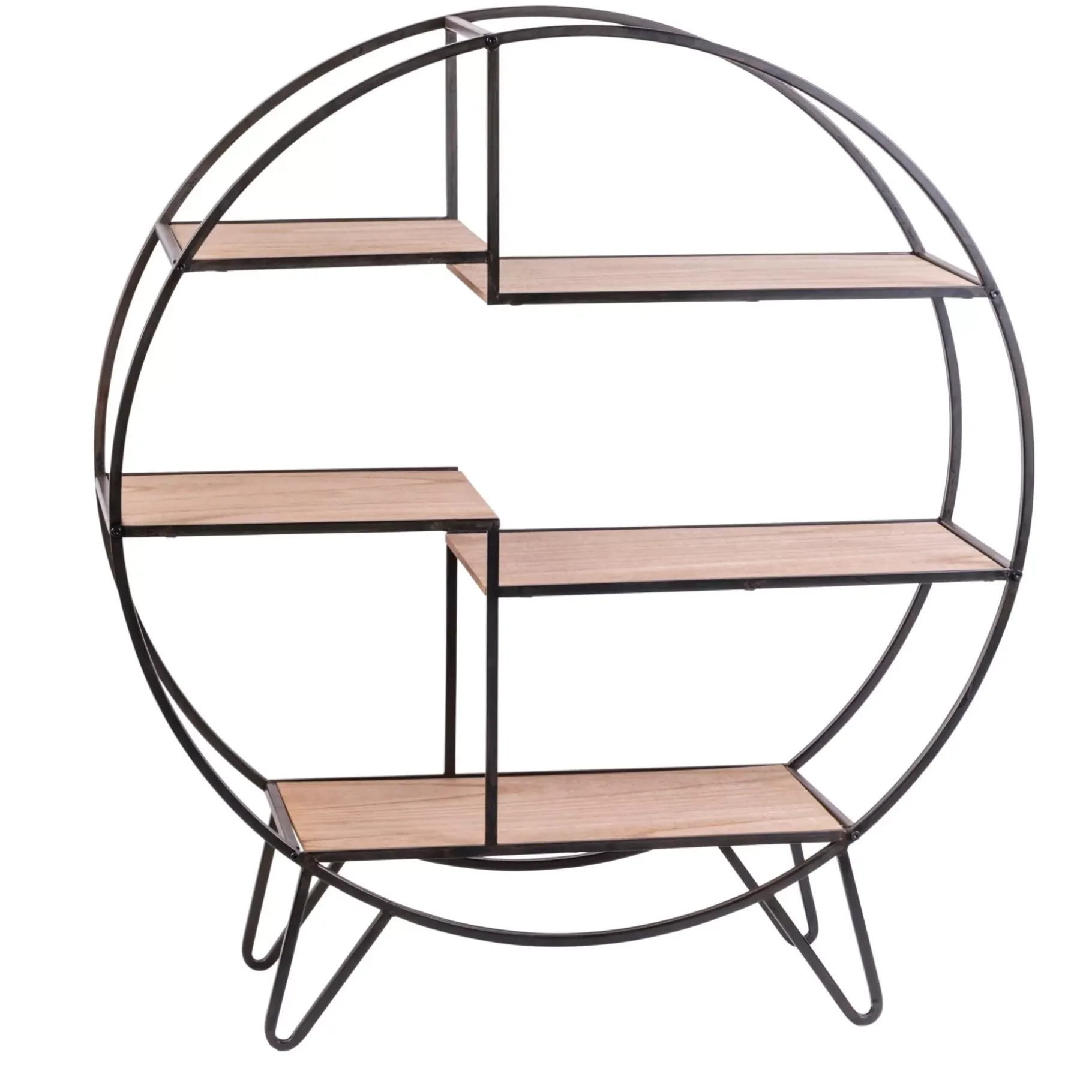 CASA Sirkel Estanteria De Pared Negro, Natural