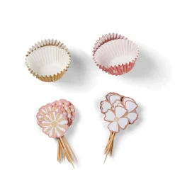 CASA Springtime Juego Para Cupcakes Juego De 48 Menta, Morado Claro