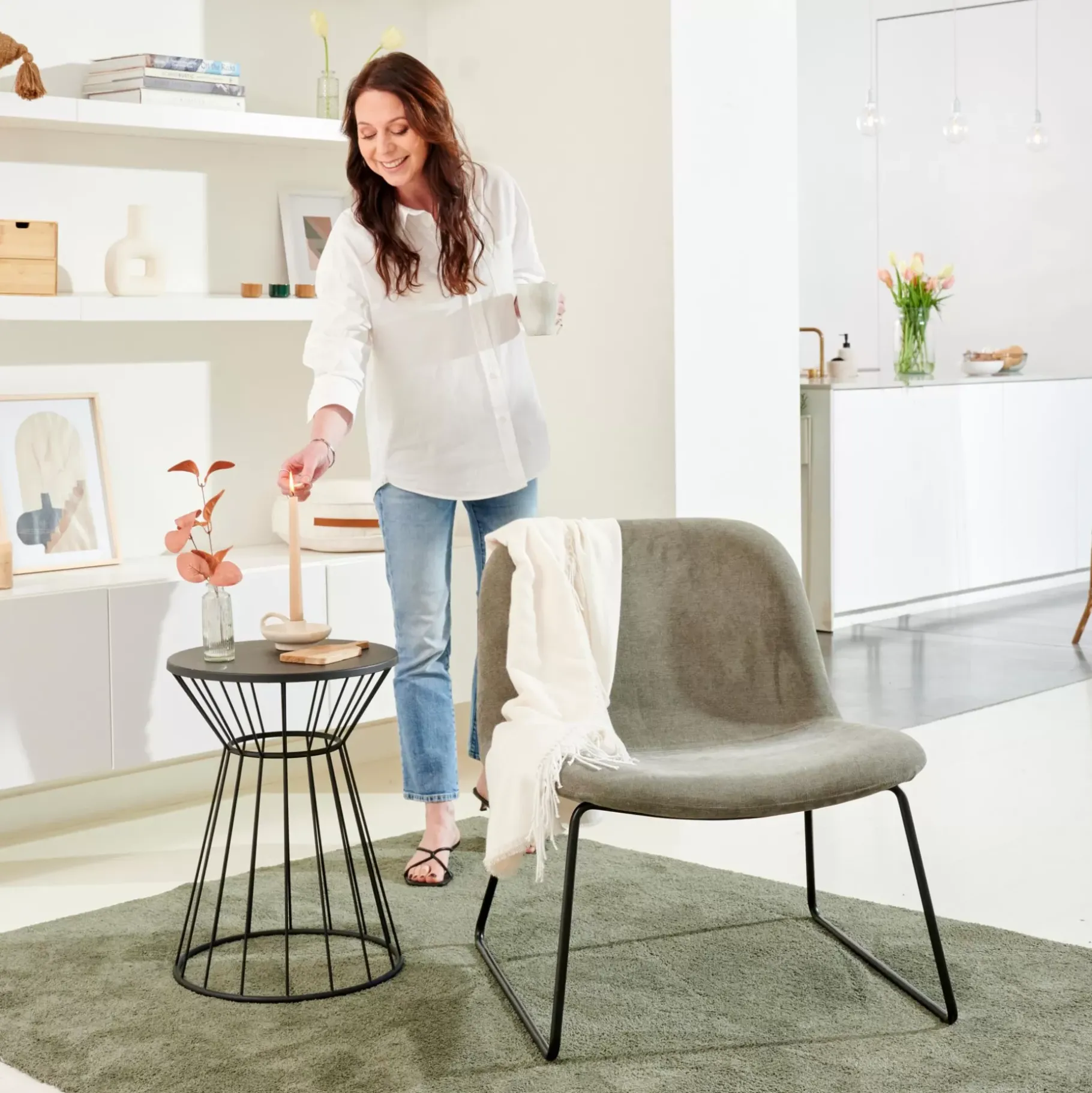 CASA Strapes Mesa Auxiliar Negro