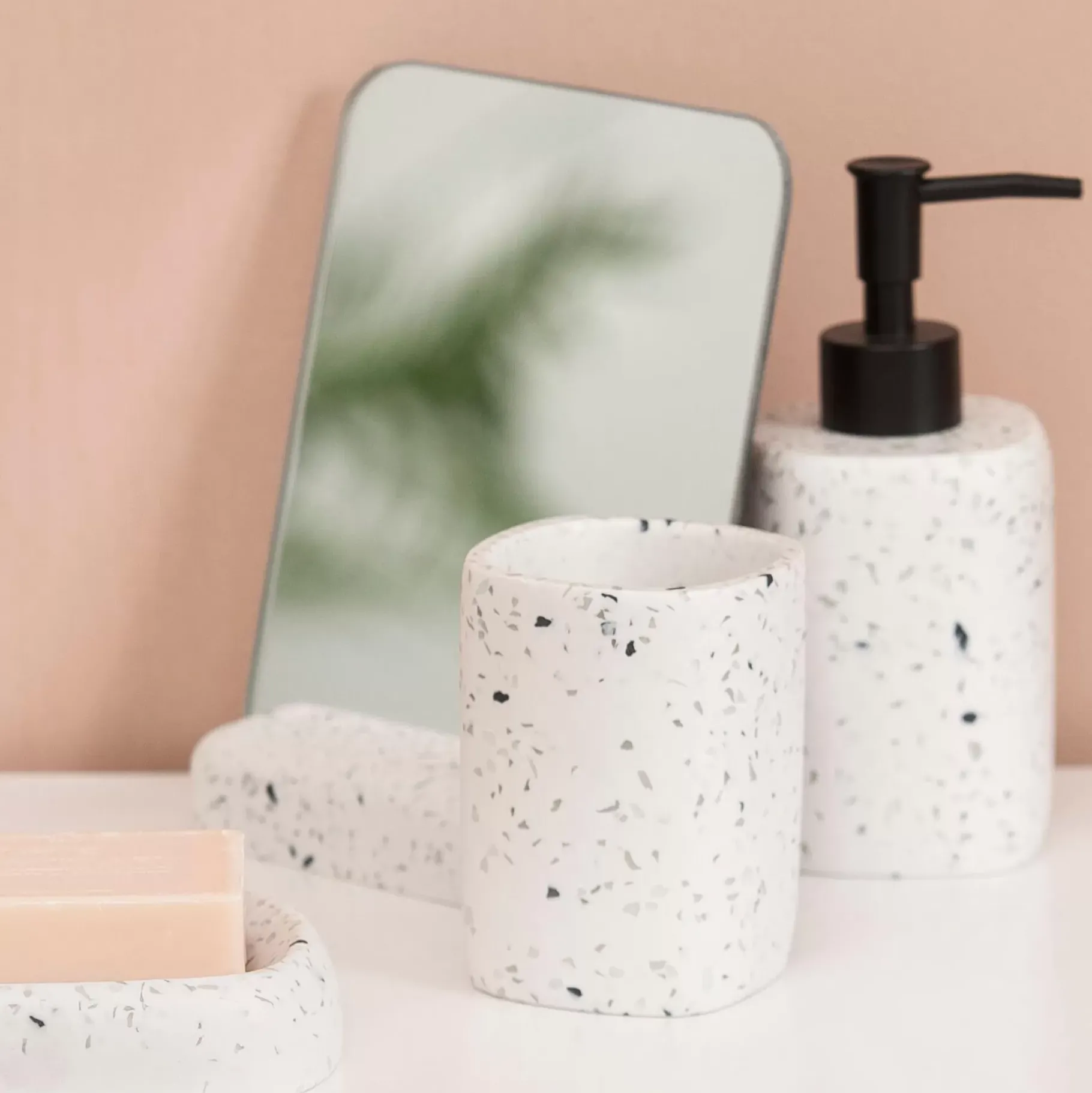 CASA Terrazzo Sop. Cepillo Dientes Blanco