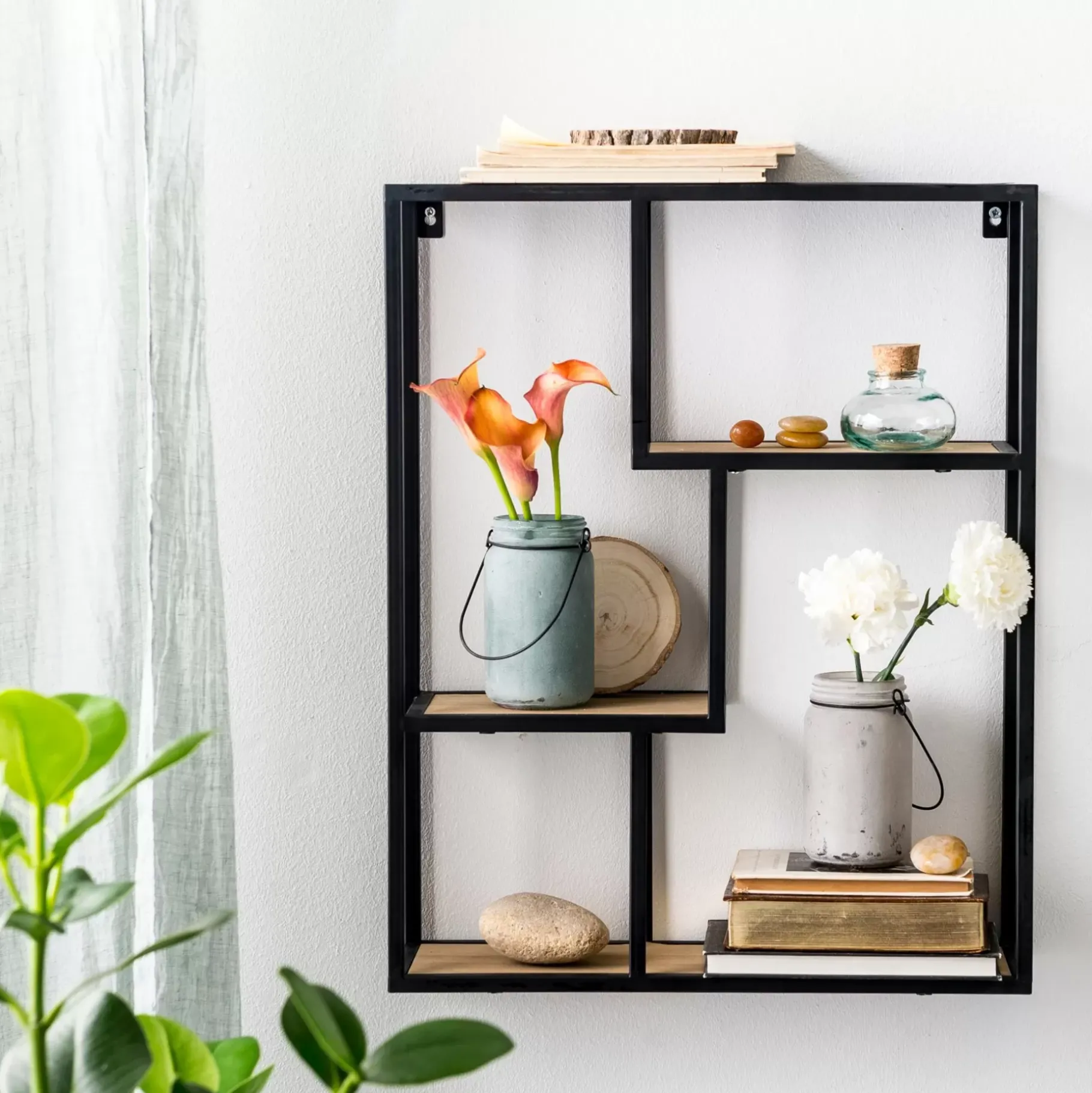 CASA Trapp Estanteria Para Colgar Negro