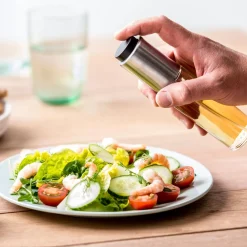 CASA Vinaigre Aceitera-Vinagerera Negro, Plateado, Transparente