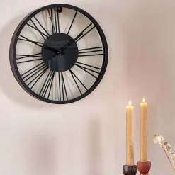 CASA Wheel Reloj De Pared Negro