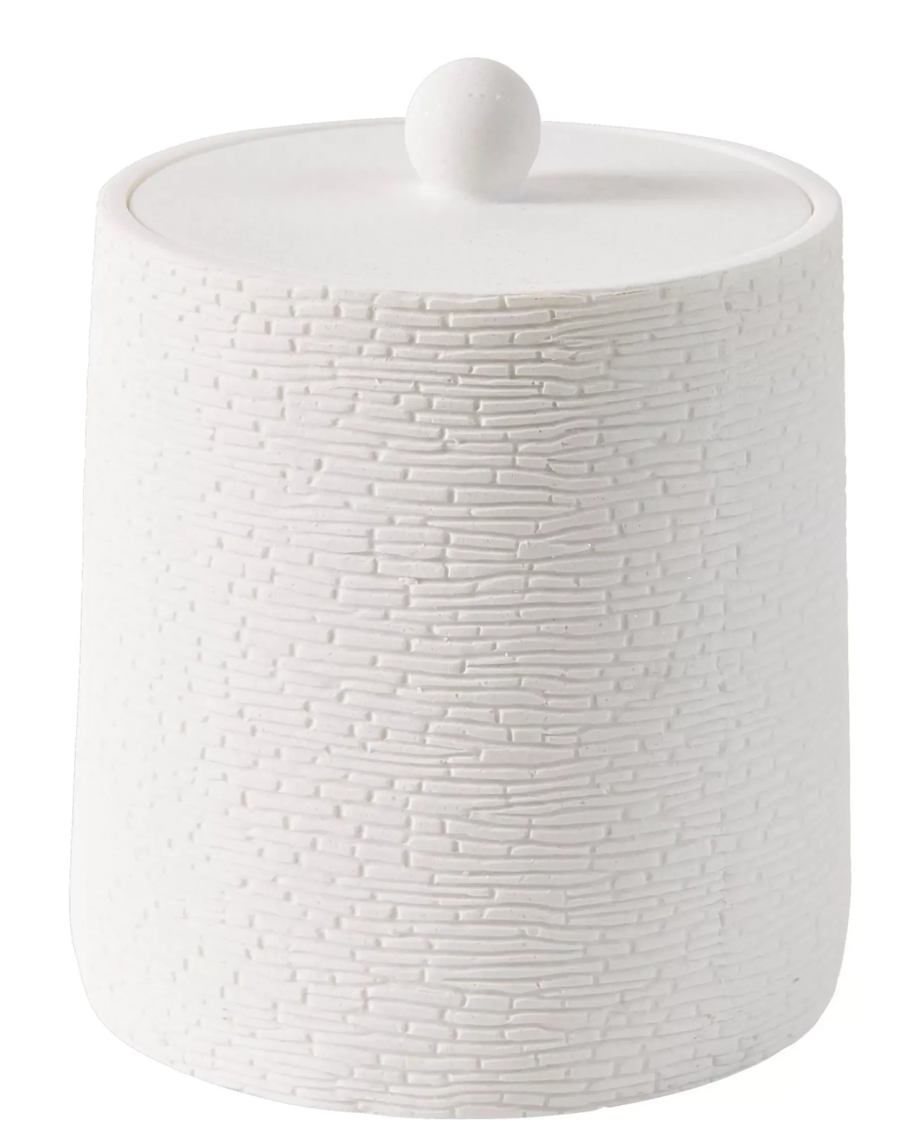 CASA White Elegance Soporte De Algodones Con Tapa Blanco