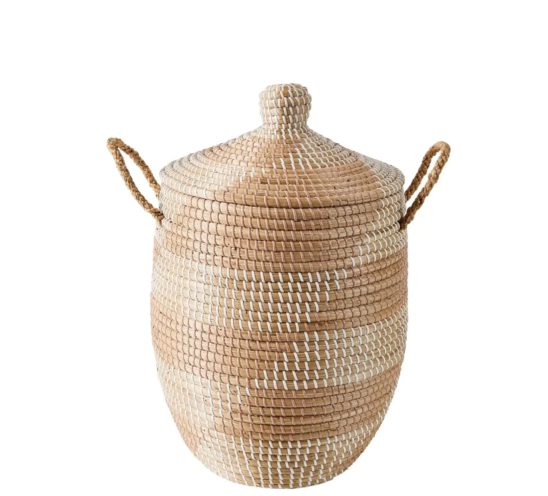 CASA Yasmine Cesta De Lujo Con Tapa Blanco, Natural