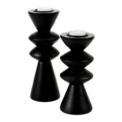 CASA Zigzag Soporte Para Vela Pequena Negro